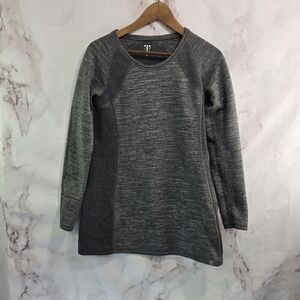 Title Nine Dress Womens Small Gray Sweater Sweatshirt Rachel Tunic Mini Short